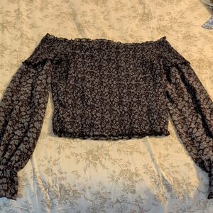 Floral Off-Shoulder Smocked Top